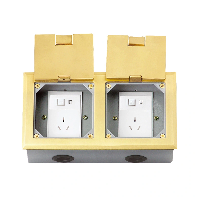 Duebel Dier Open Cover Floor Socket 8 Modul Kapazitéit