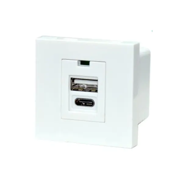 Dual Port TypeA + C Usb Charger Socket Modul