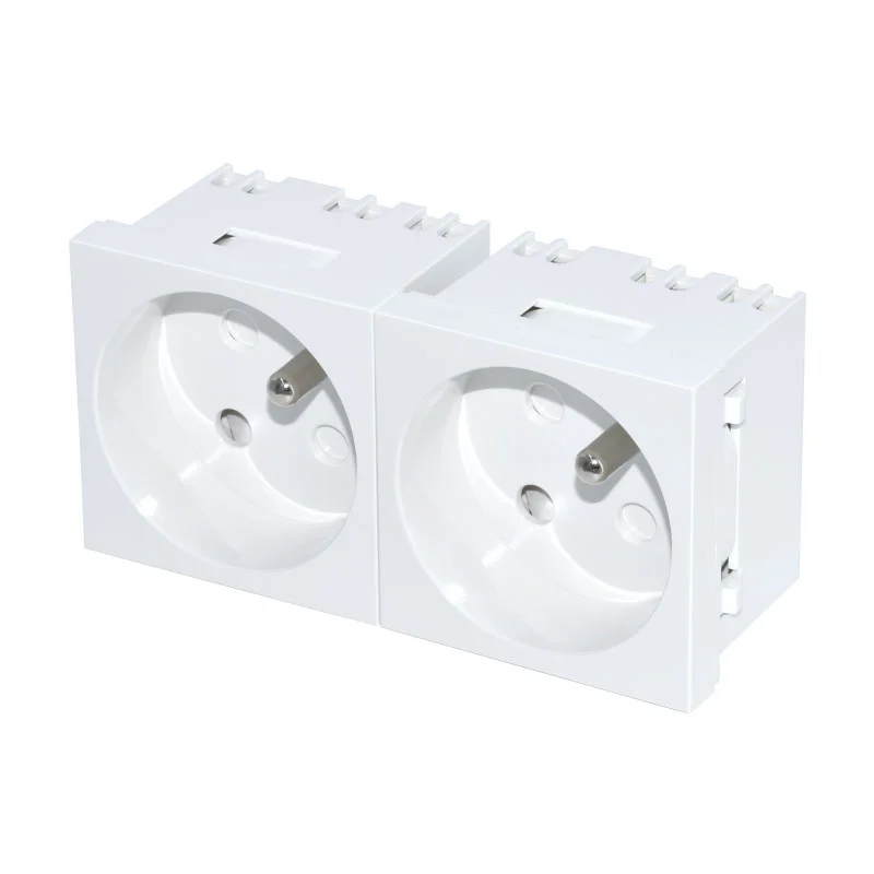 Franséisch White Socket Double Funktioun Modul