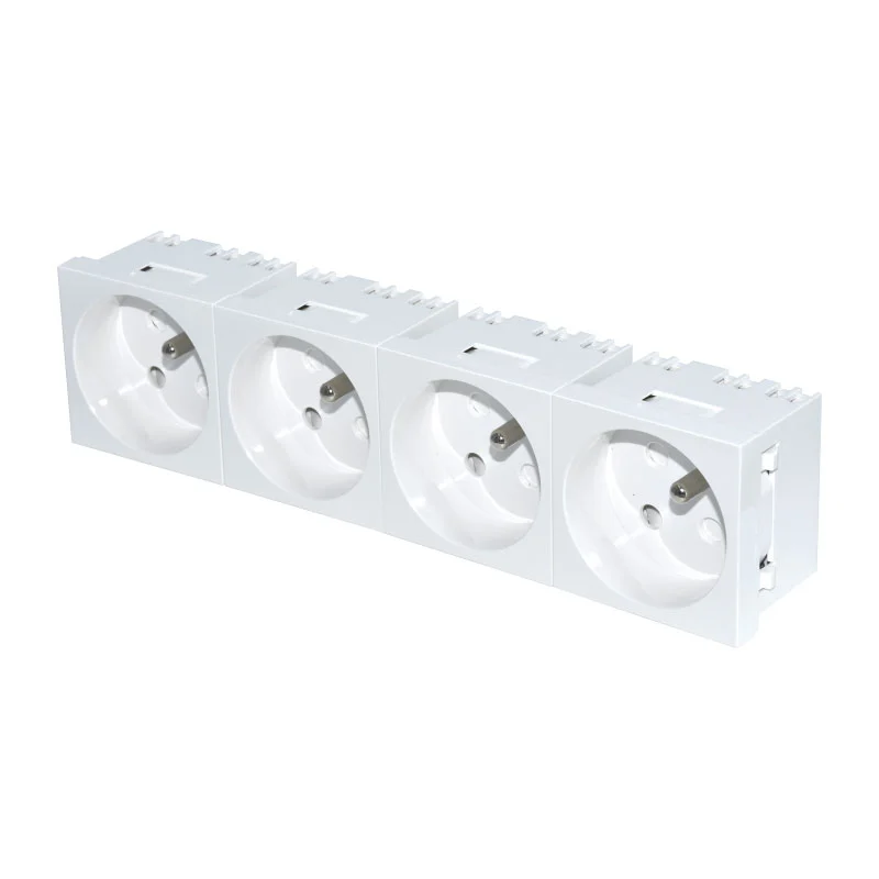 Franséisch White Socket Véier Funktioun Modul