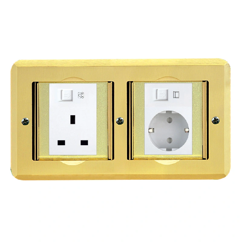 Open Cover Socket Brass Alloy Floor Socket 6 Modul Kapazitéit