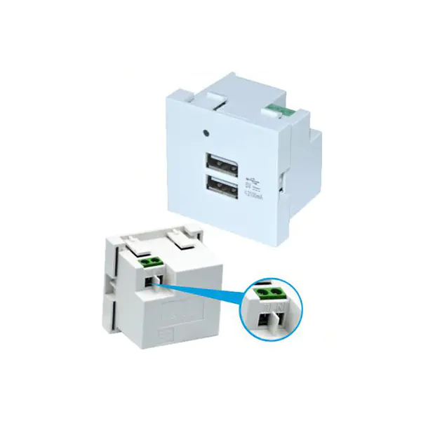 TypeA + A USB Chargeur Socket Modul mat LED Luucht 2.1A